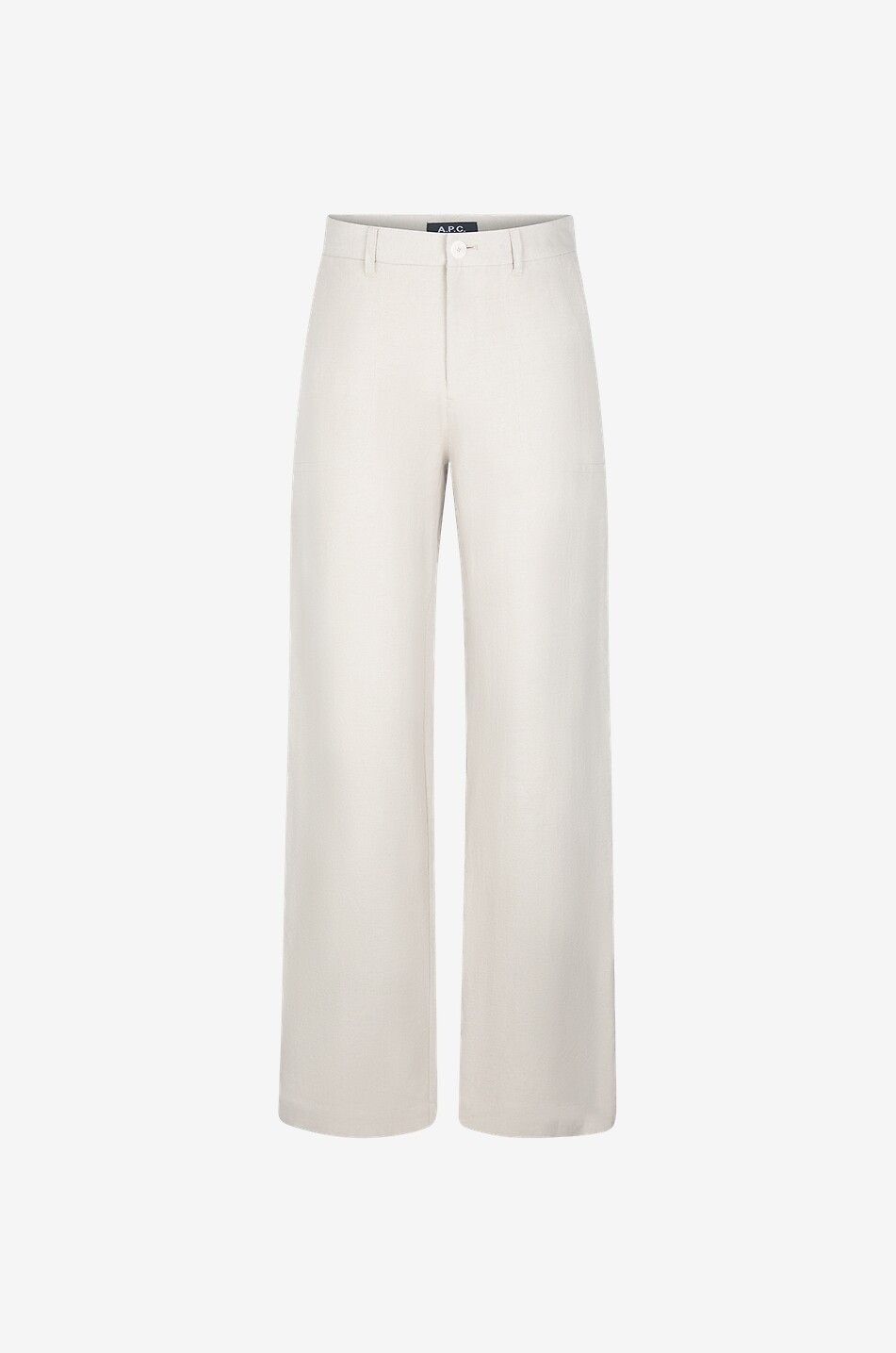 Baumwoll- und Leinenhose mit weitem Bein und hohem Bund Seaside
