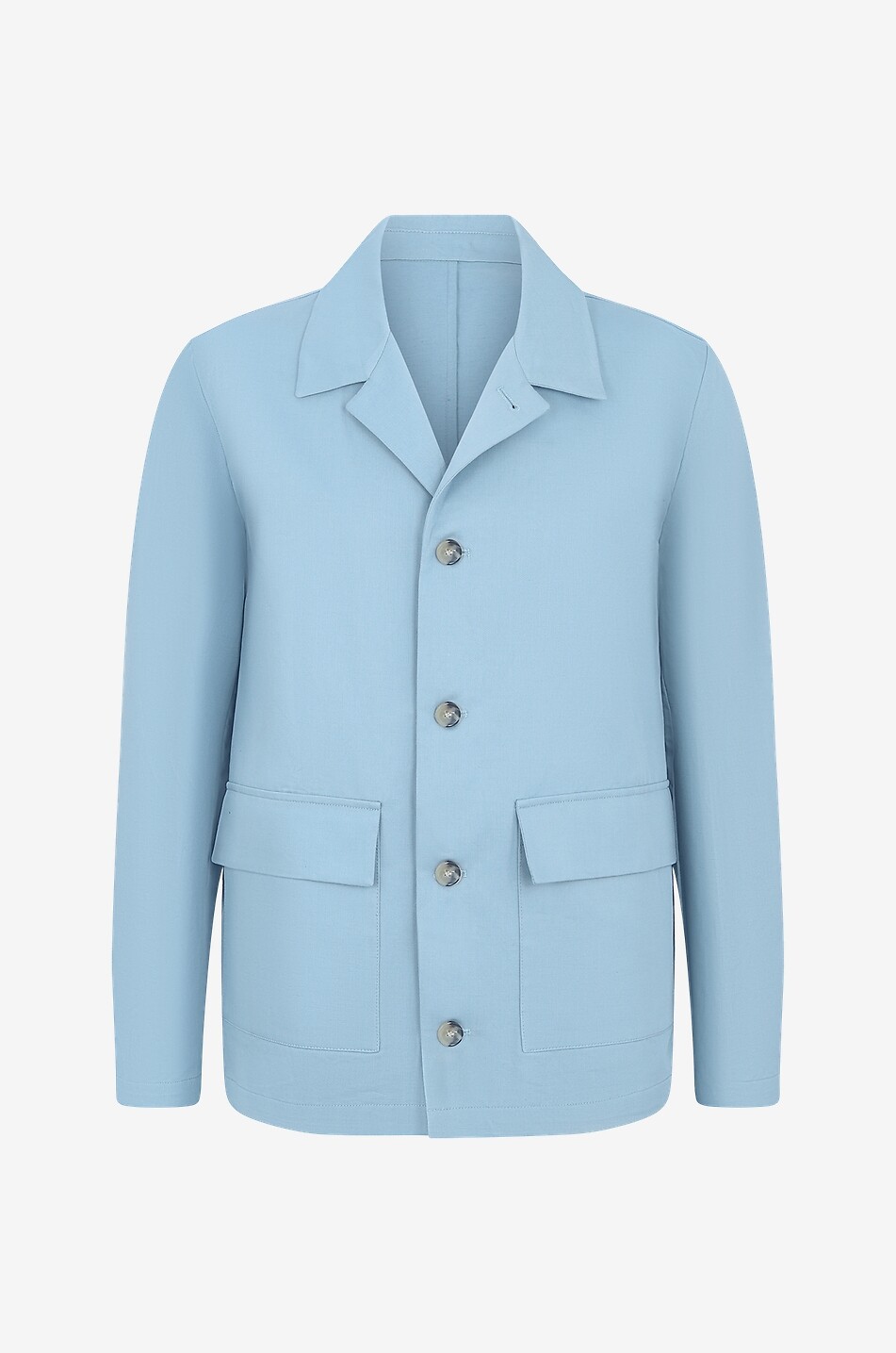 Cotton and linen shirt jacket