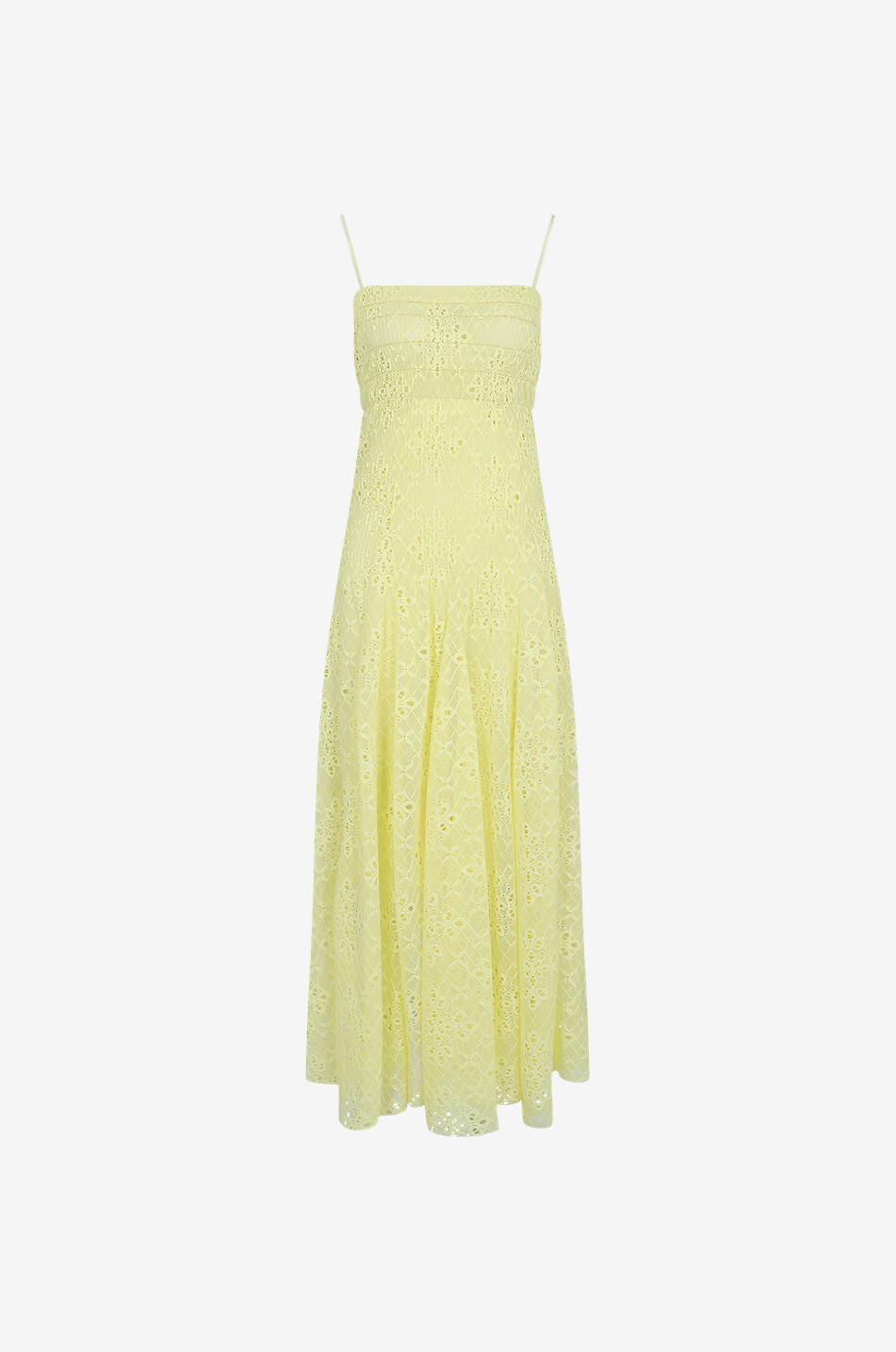FORTE FORTE Robe longue à bretelles en dentelle d'Alençon Femme JAUNE 1