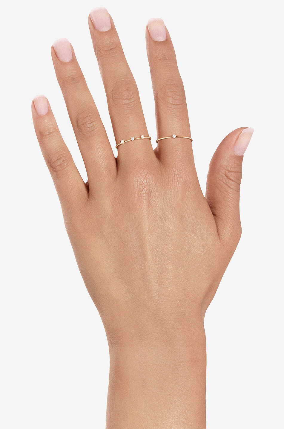 Ring aus Roségold und drei Diamanten Stardust