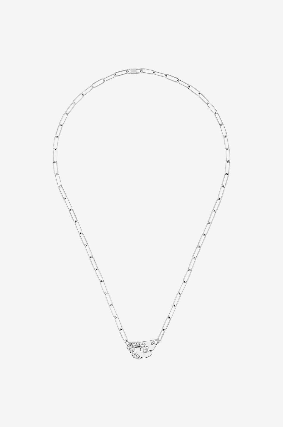 Coller en or blanc et diamants Menottes R10