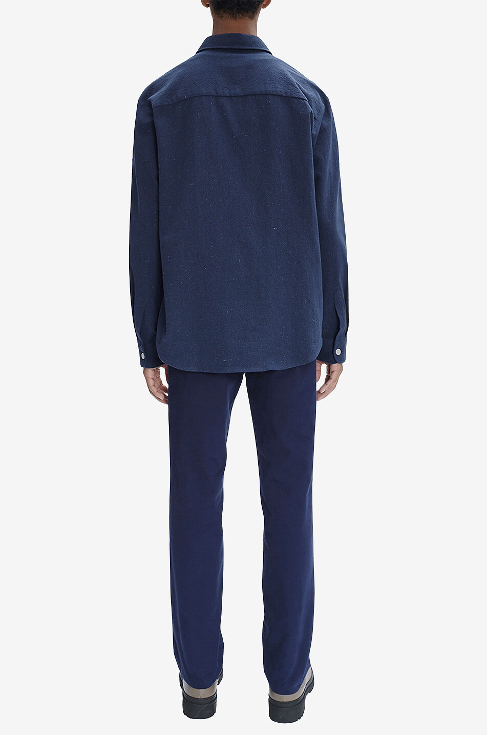 A.P.C. Aston mottled flannel shirt jacket Men DARK BLUE 4