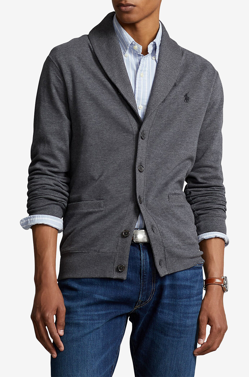 Jersey cardigan mens best sale