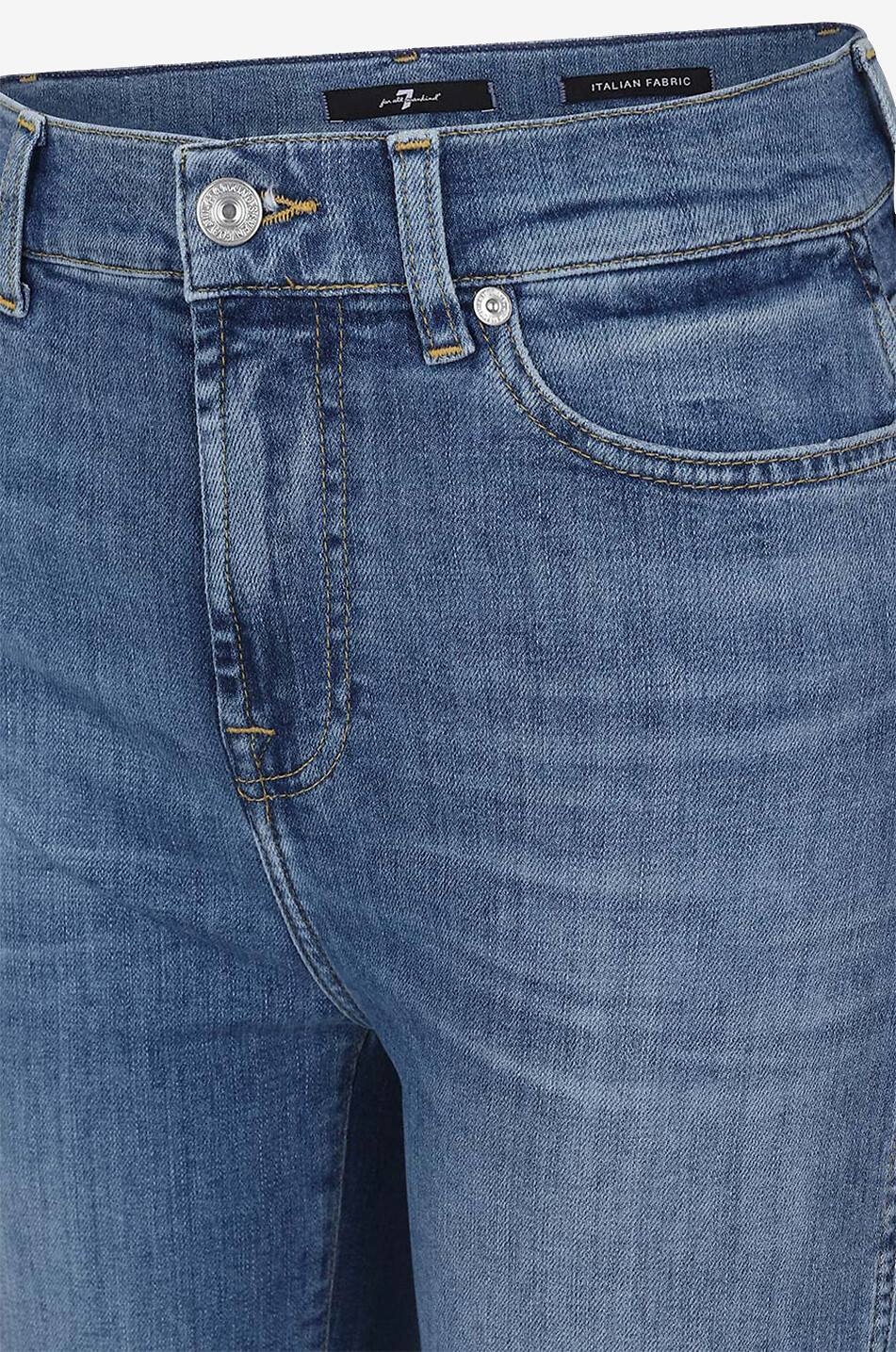 7 FOR ALL MANKIND Jean slim en coton High Waist Slim Kick Femme BLEU CLAIR 3