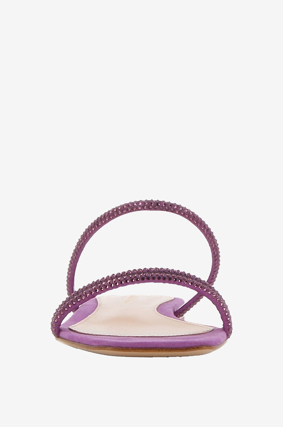 Flache Pantoletten aus Wildleder und Kristallen Cannes 05