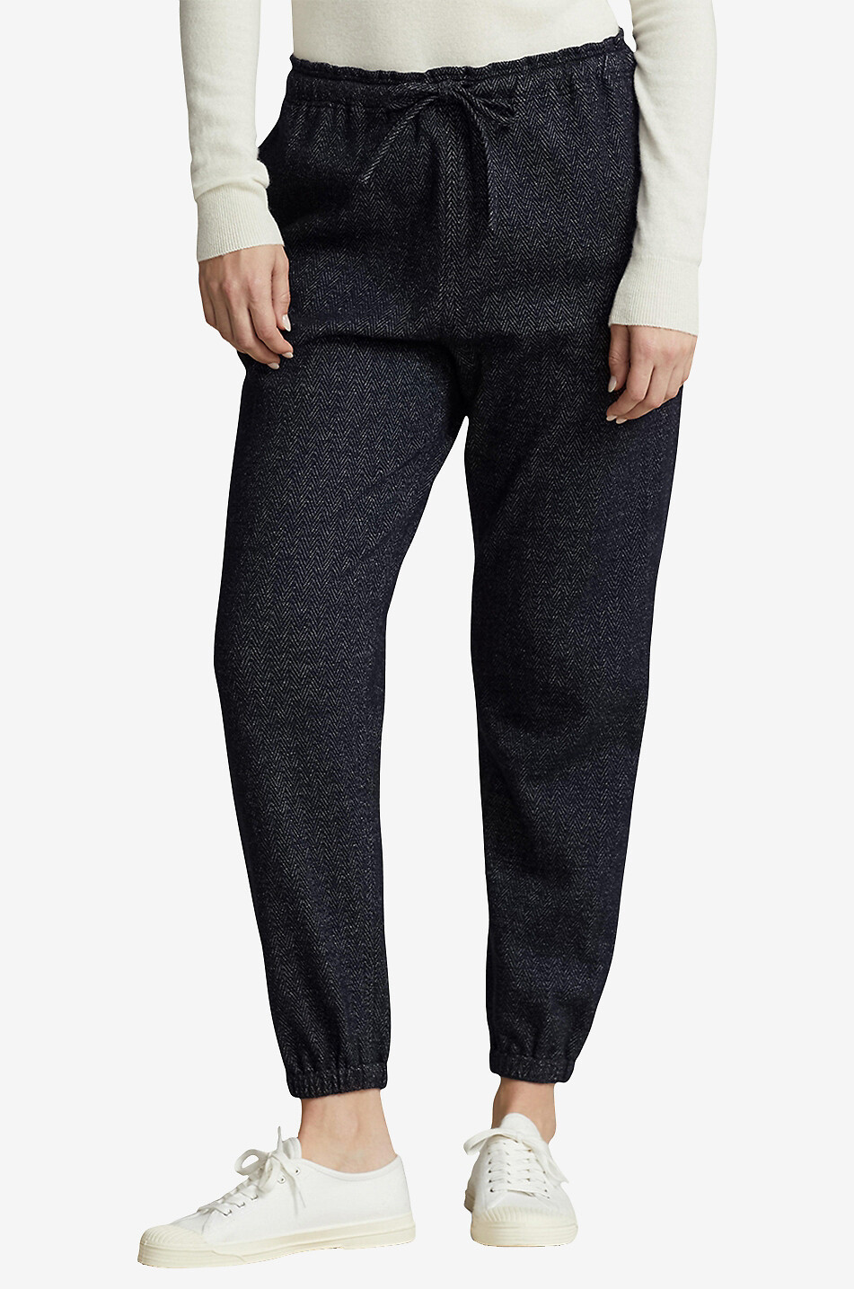 Herringbone knit jogging trousers