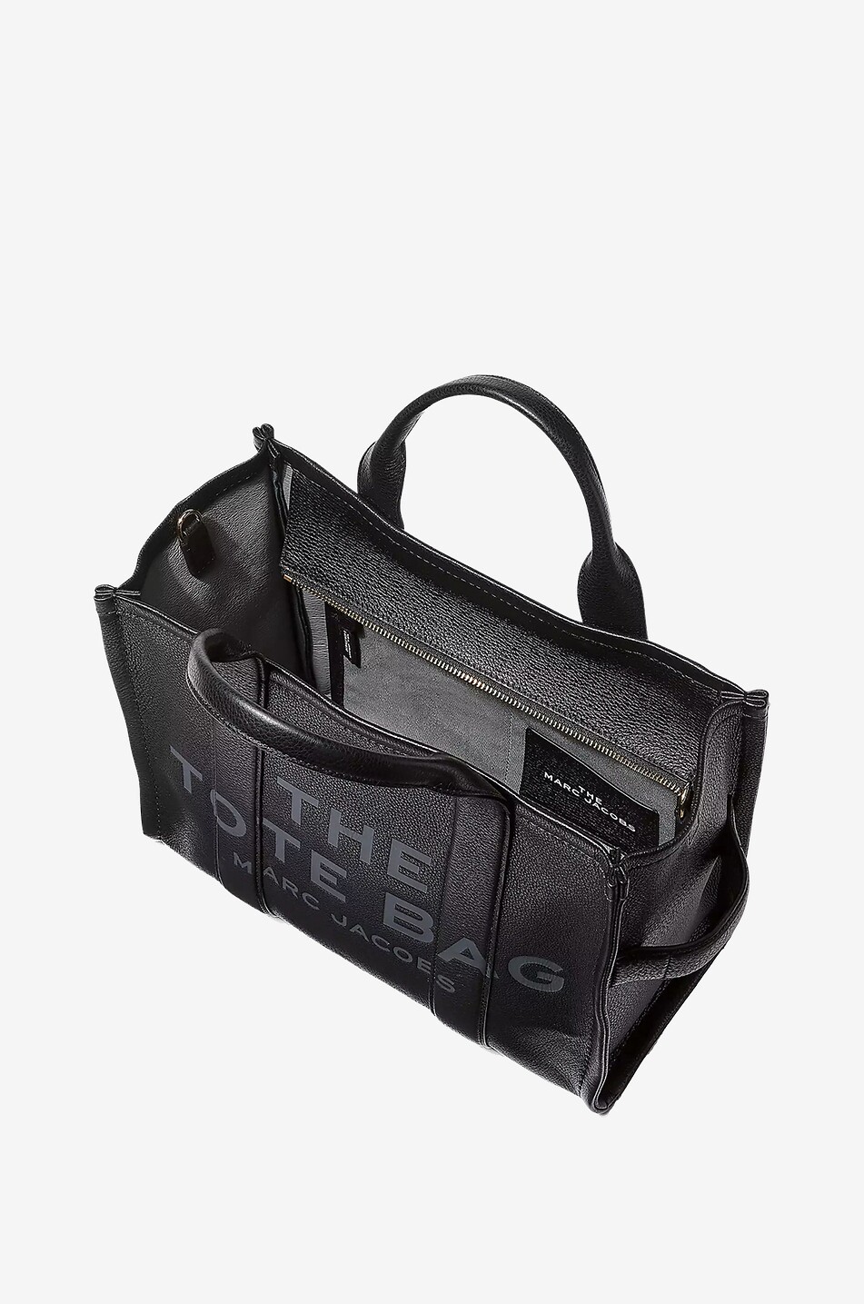 MARC JACOBS Sac cabas en cuir grainé The Leather Medium Tote Femme NOIR 7