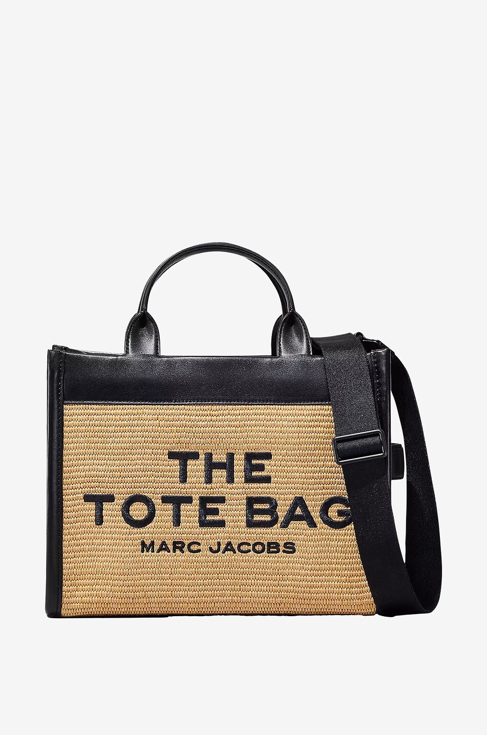 The Woven Medium Tote raffia and leather bag MARC JACOBS Bongenie