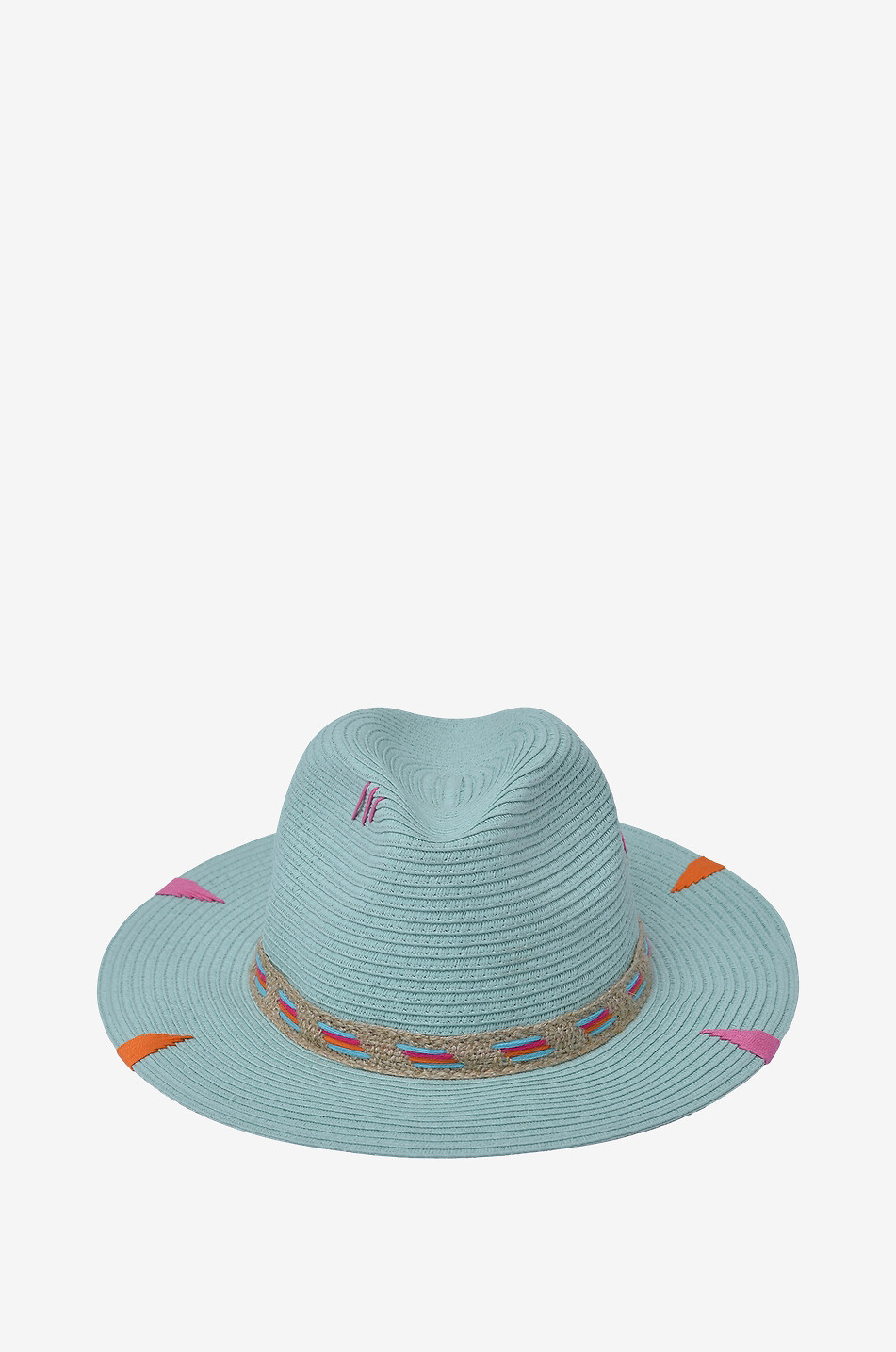 THE HAT GANG Love embroidered straw hat Women LIGHT BLUE 2