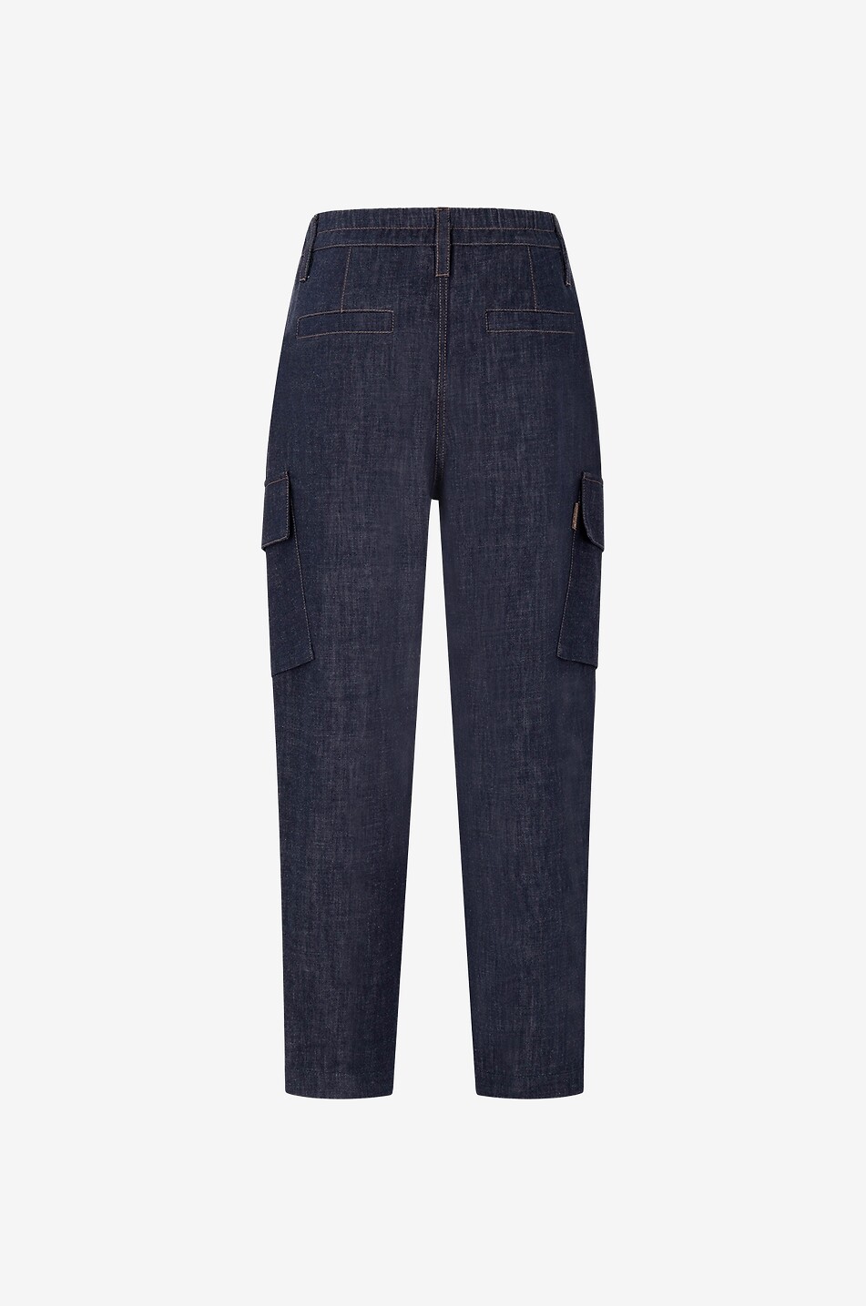Pantalon cargo raccourci en denim léger
