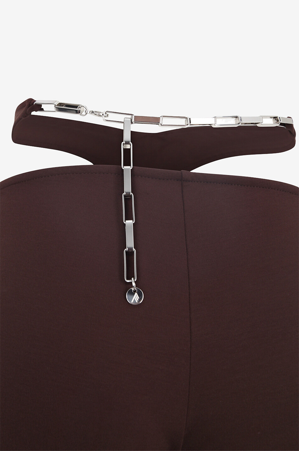 THE ATTICO Pantalon évasé en jersey à découpe Remi Femme MARRON 3