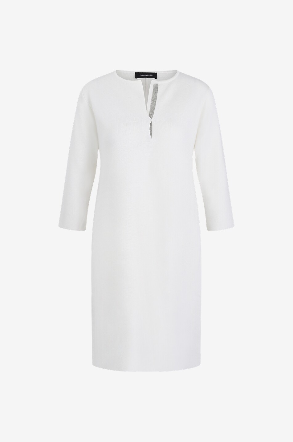 FABIANA FILIPPI Robe tunique courte en maille Milano Femme BLANC 1