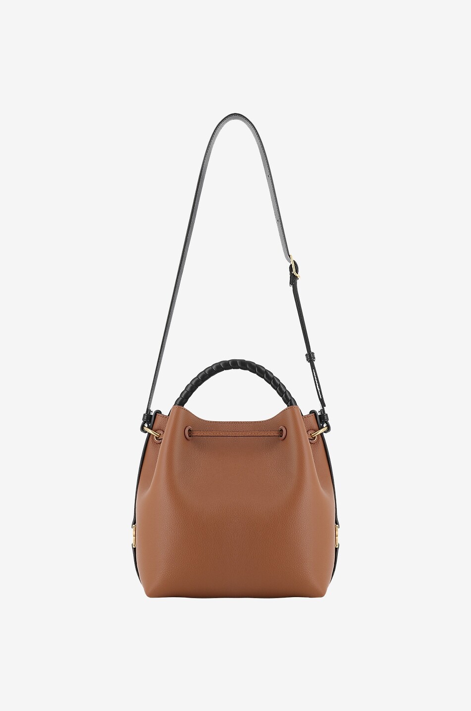 CHLOE Marcie bicolour grained and smooth leather bucket bag Women BROWN 4