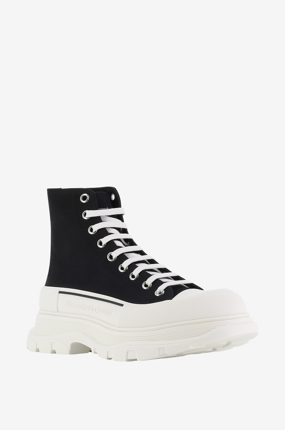 ALEXANDER McQUEEN Bottines à lacets en toile Tread Slick Homme Incolore 1
