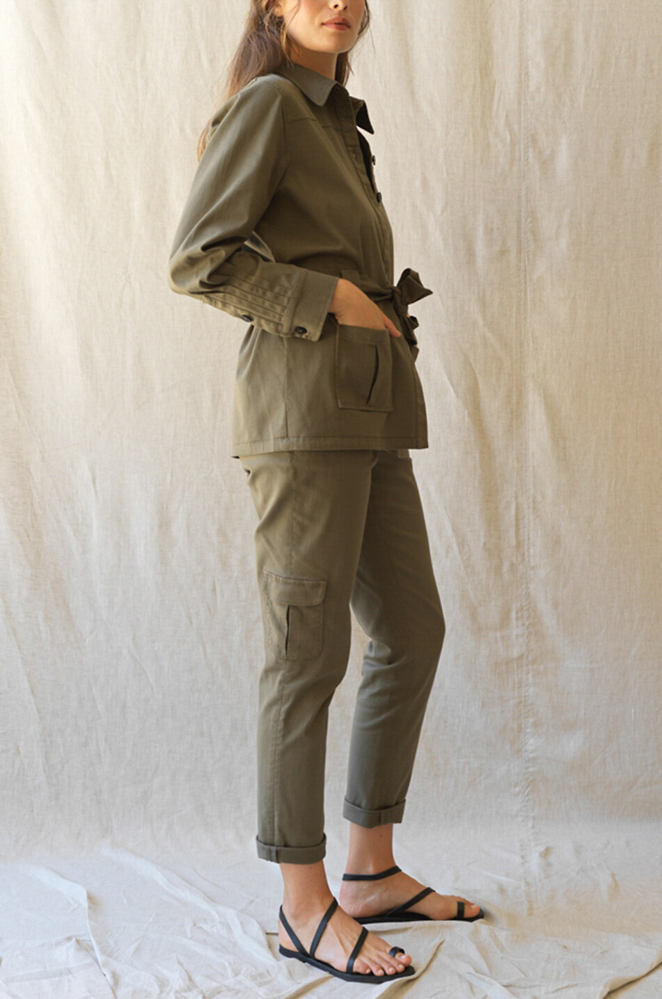 HANA SAN Laly cotton safari jacket Women KHAKI 6