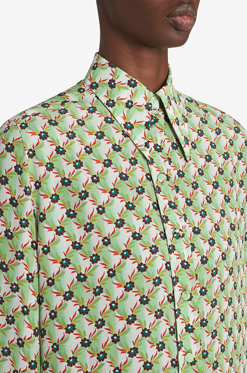 Chemise en crêpe de soie Floralia