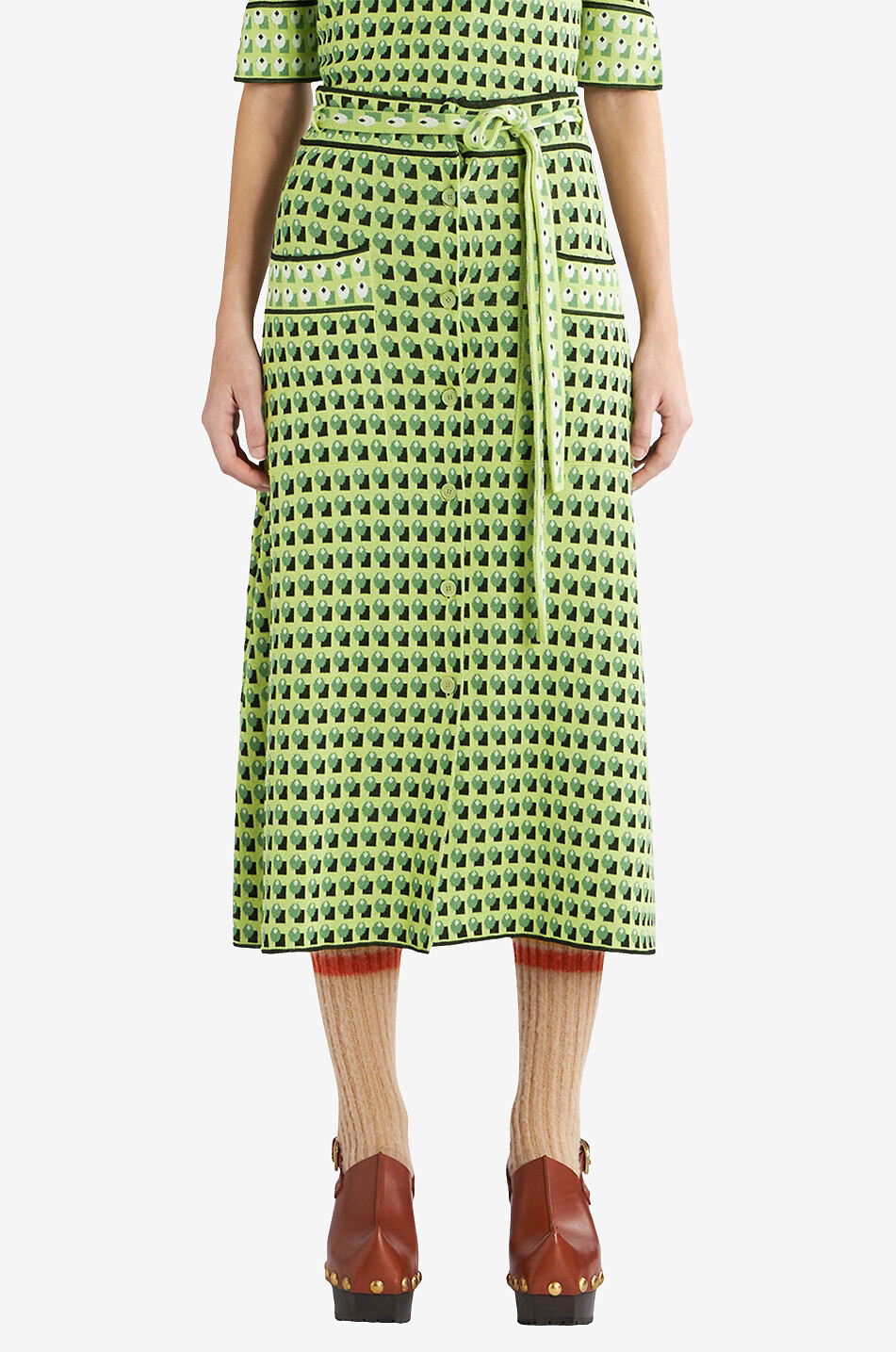 ETRO Jacquard-Strickrock mit Mikro-Krawattenmotiv Damen GRÜN 3