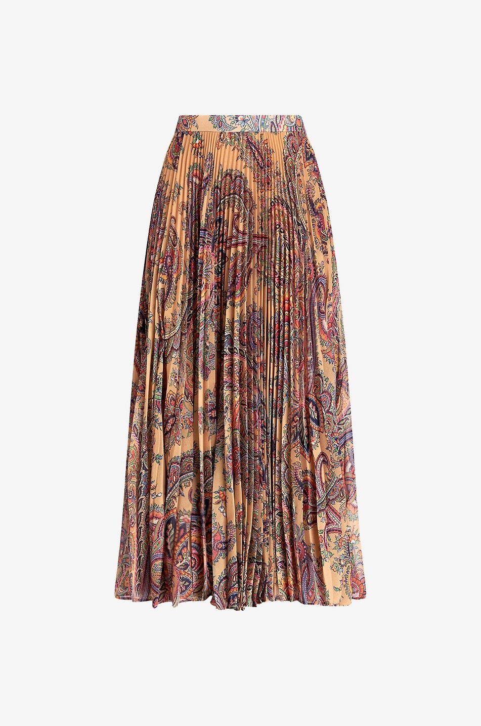 Floral Paisley chiffon pleated midi skirt