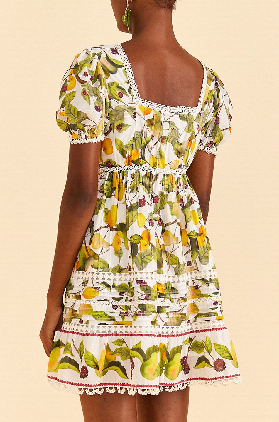 FARM RIO Fruit Orchard printed voile mini dress Women MULTI COLOURED 3