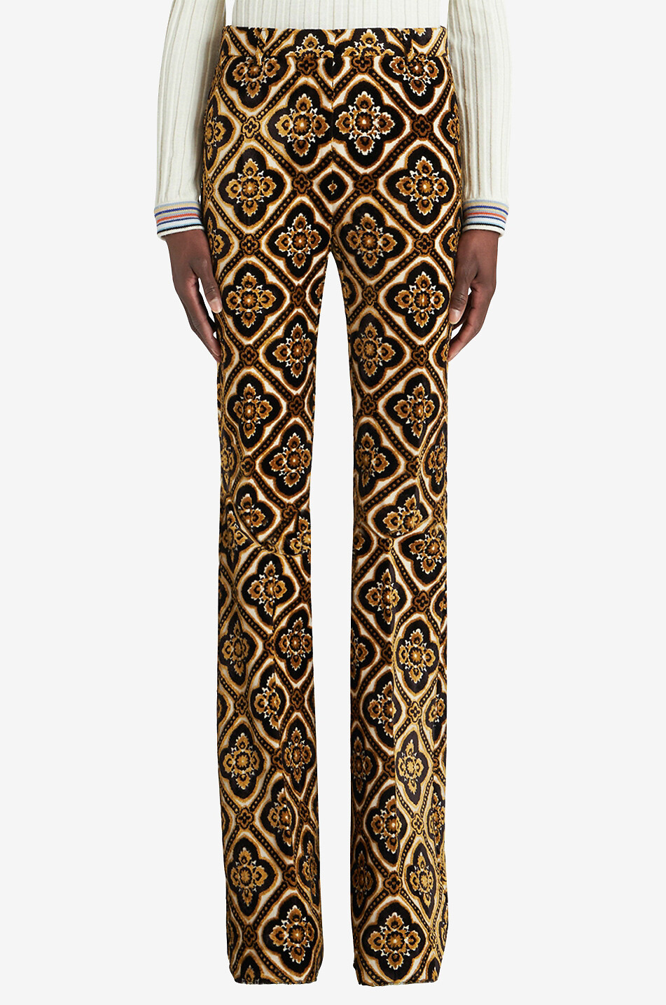 Medals jacquard trousers