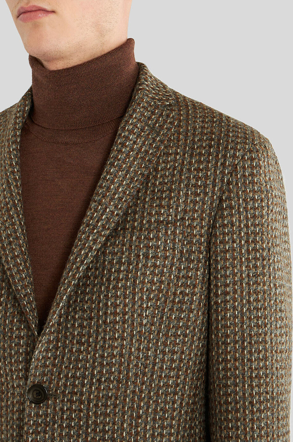 Blazer en tweed à boutonnage simple