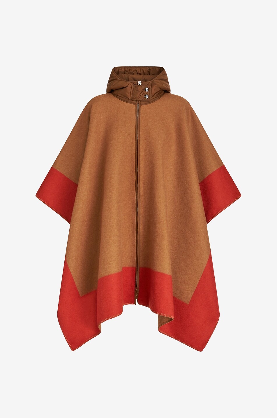 ETRO Cape colour block à capuche Pegaso Femme MARRON CLAIR 1