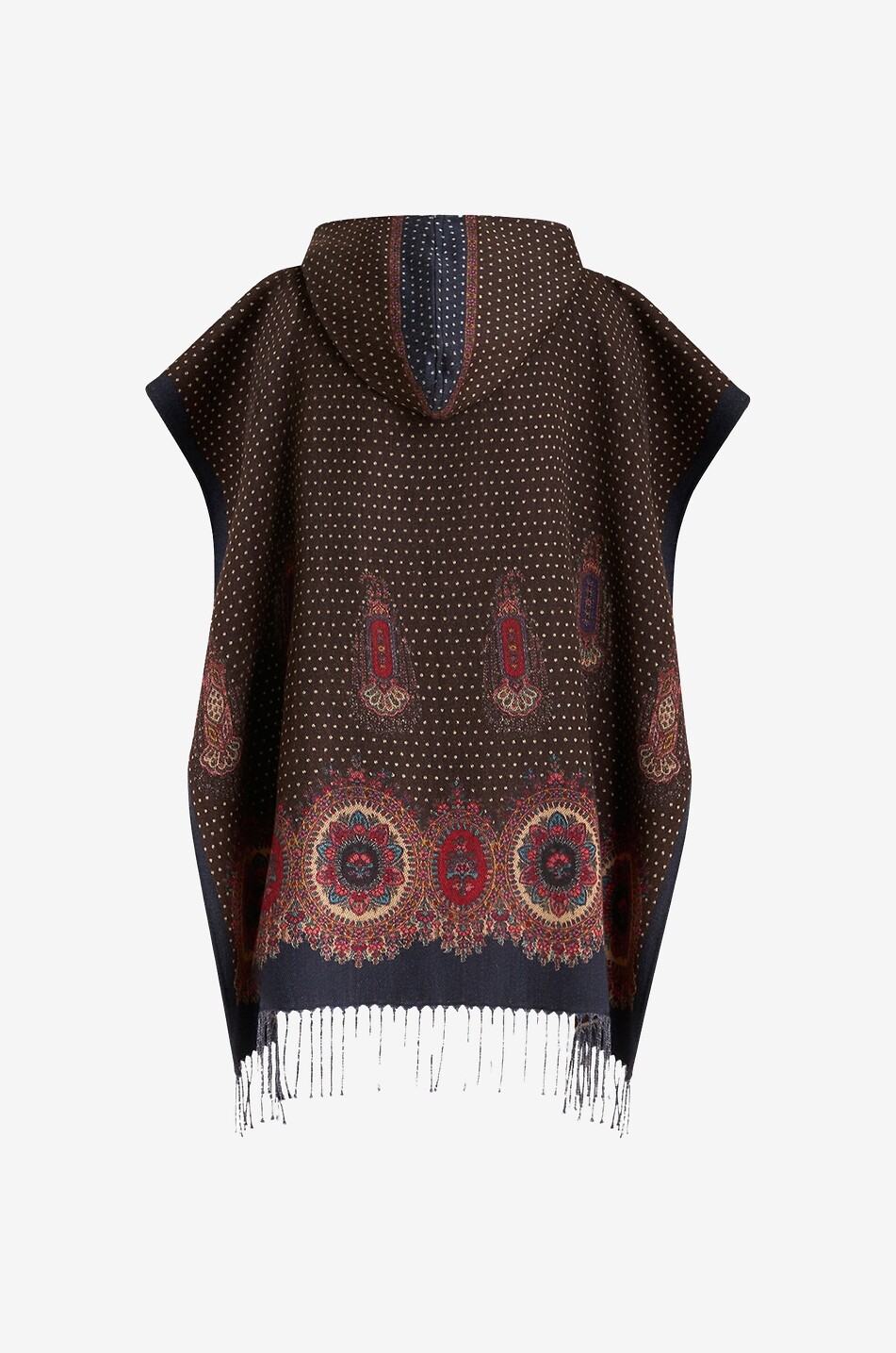 ETRO Cape jacquard à capuche motif médaillons et pois Femme CAMEL 2