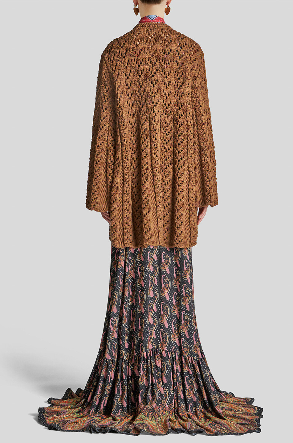 Dicker Oversize-Lochstrick-Cardigan mit ausgestellten Ärmeln