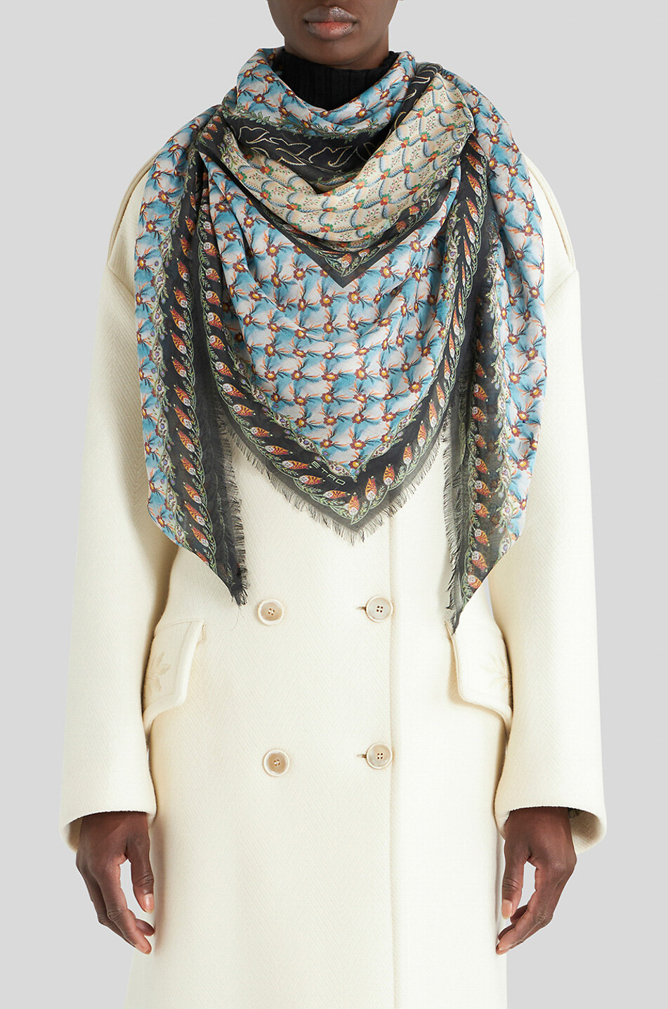 ETRO Geblümtes Modaltuch Floralia Damen BLAU 2