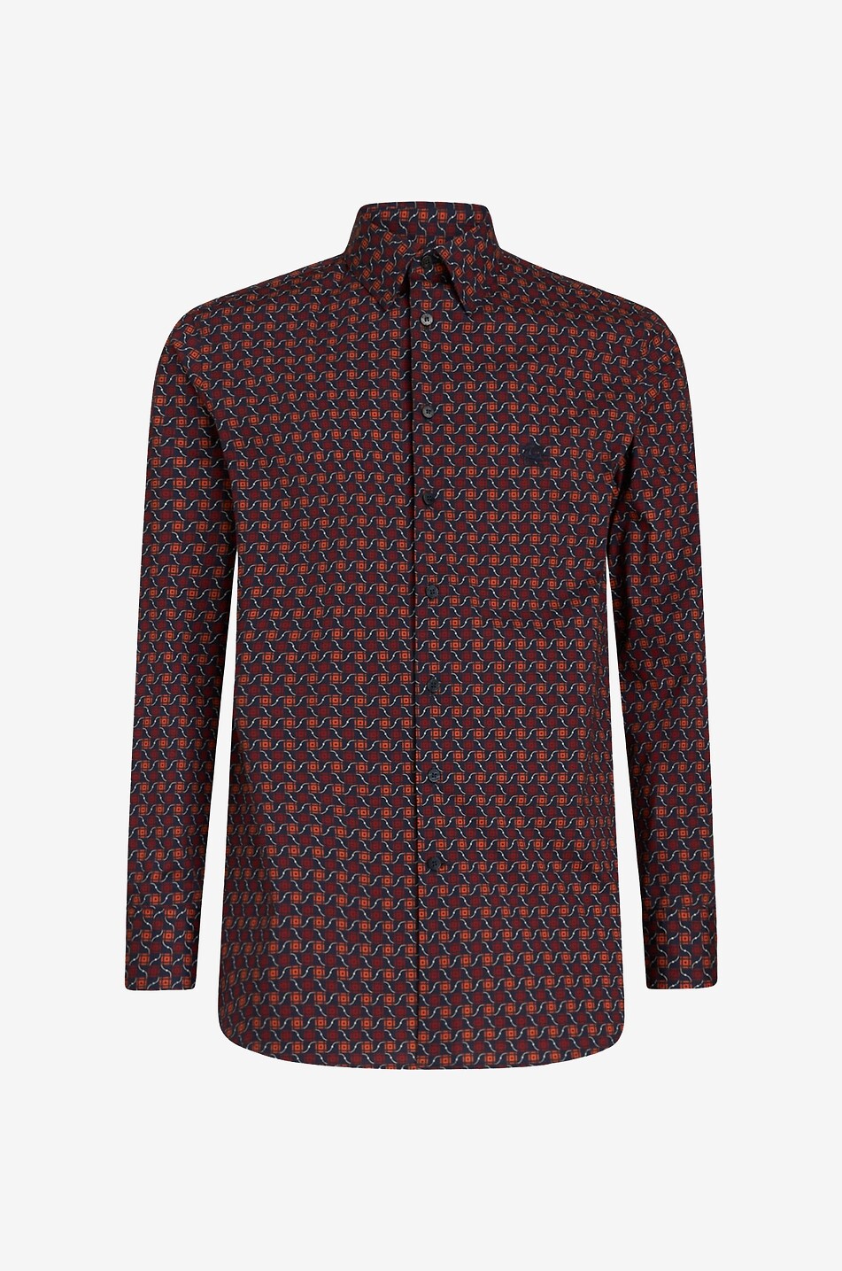 Chemise à manches longues en coton stretch motif cravate