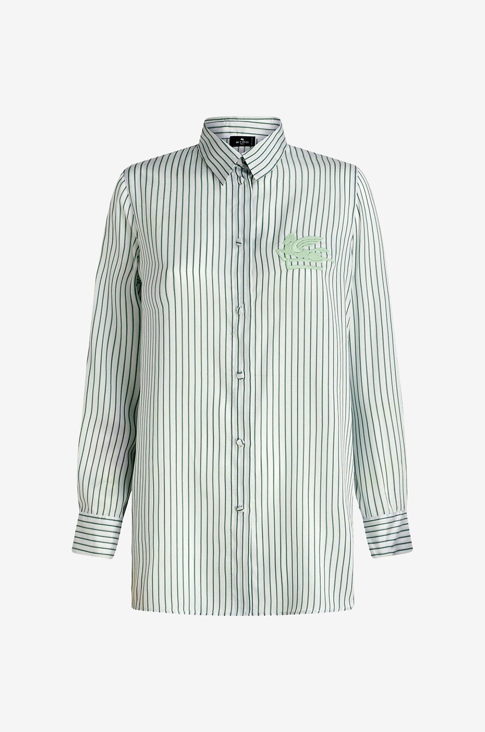 Gestreiftes Oversize-Seidenhemd Pegaso