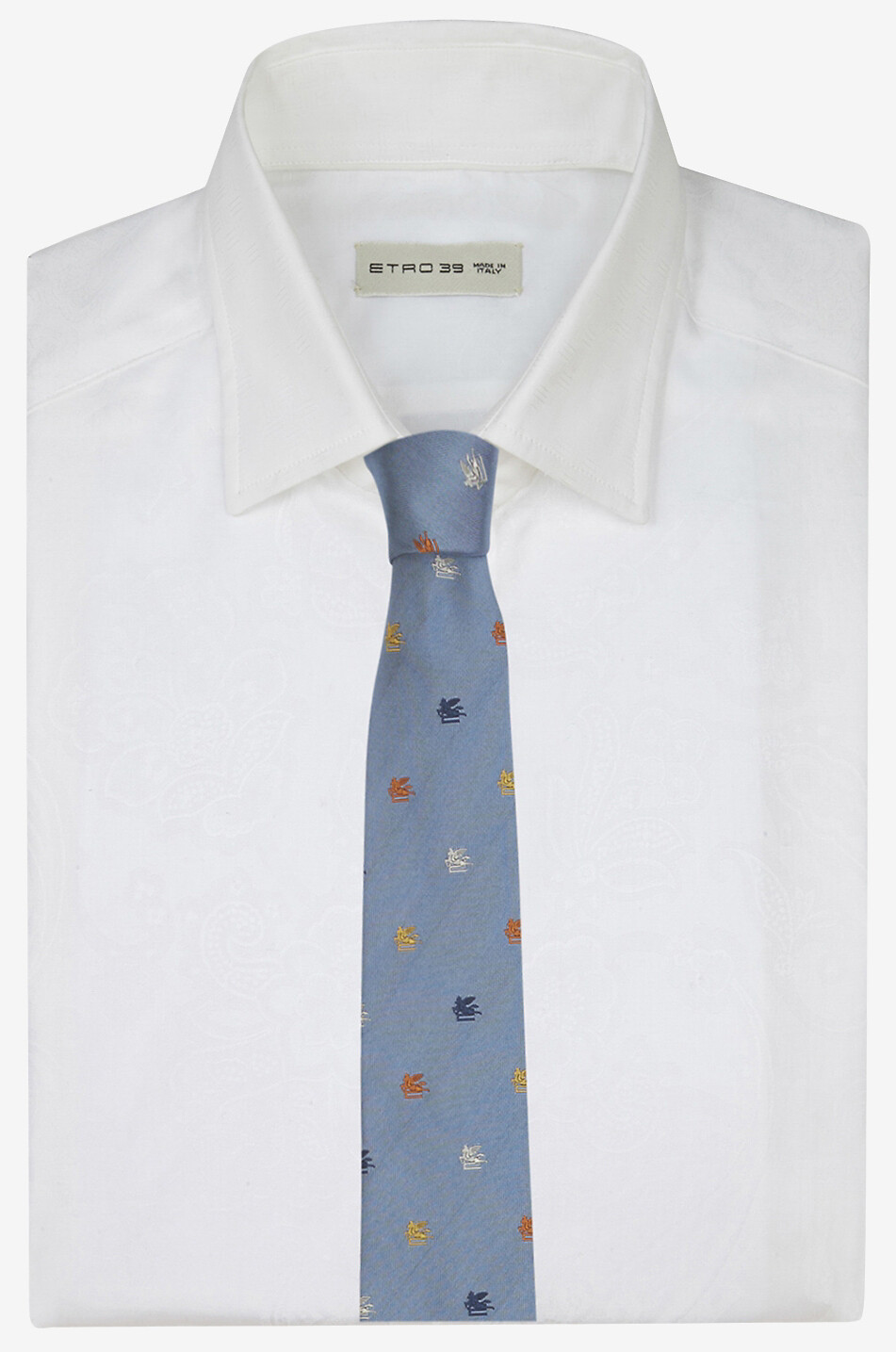 ETRO Cravate en soie brodée Pegaso Homme BLEU CLAIR 2