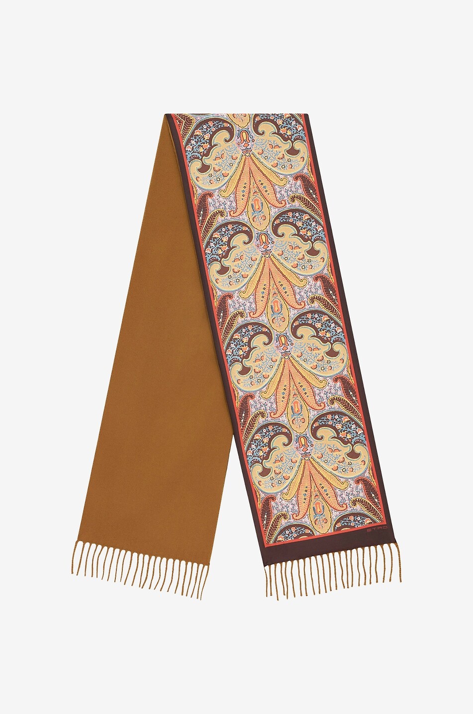 Seidentwill-Schal mit Wollfutter und Paisley-Print