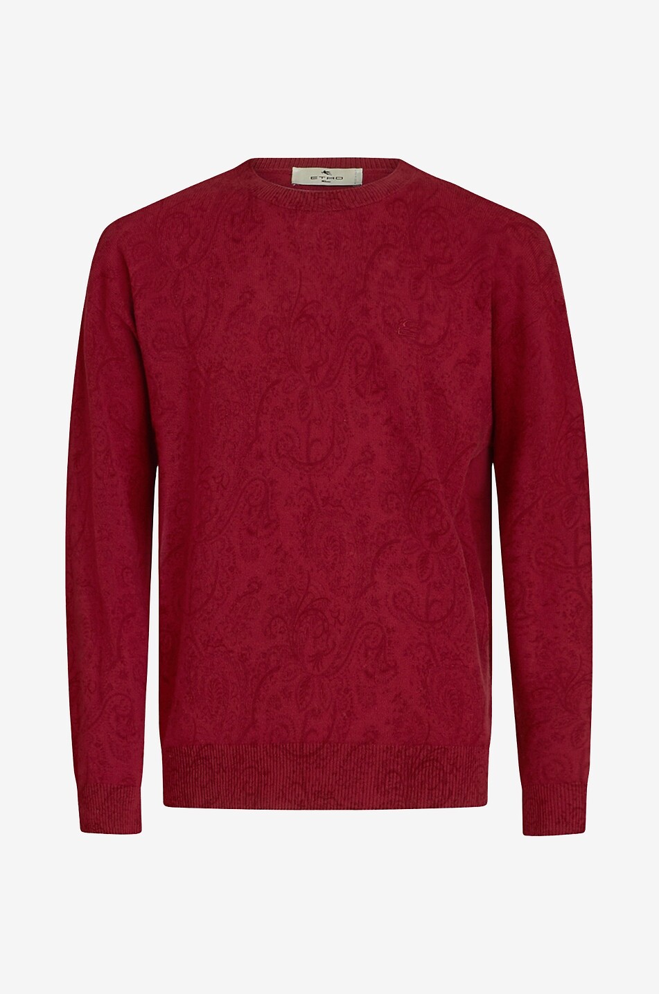 ETRO Feinstrick-Rundhalspullover mit Paisley-Print Herren DUNKELROT 1