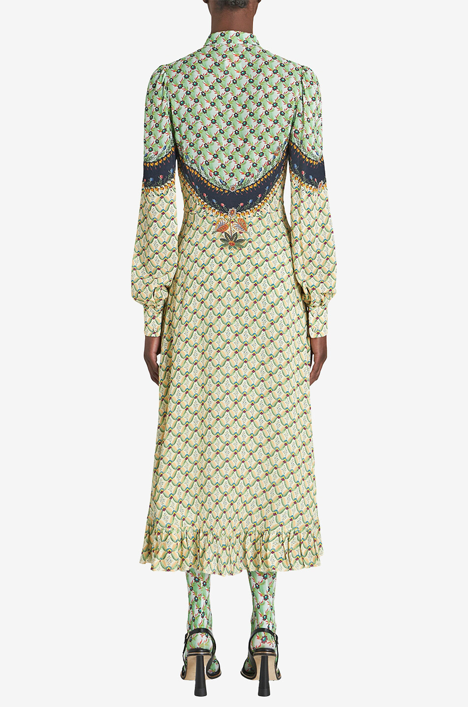 ETRO Langes Crepe-Kleid mit Print Floralia Damen GRÜN 4
