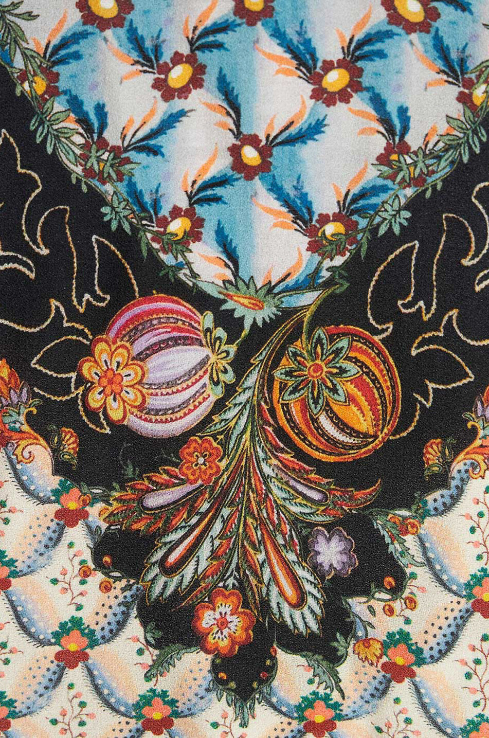 ETRO Robe midi portefeuille en crêpe Floralia Femme BLEU 6