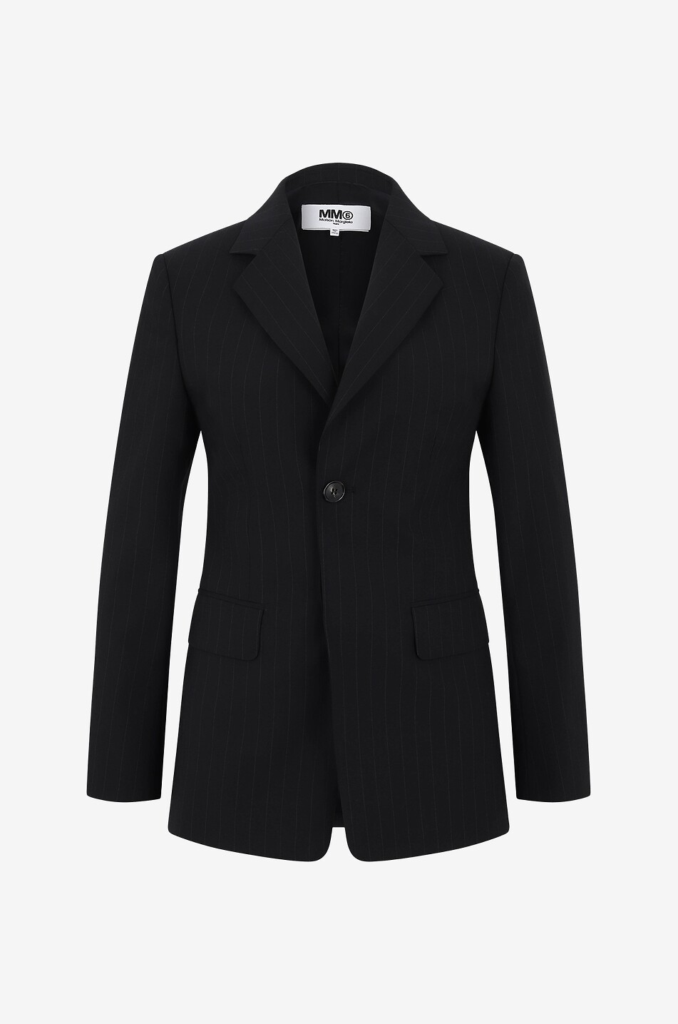 Blazer ajusté milleraie en laine mélangée