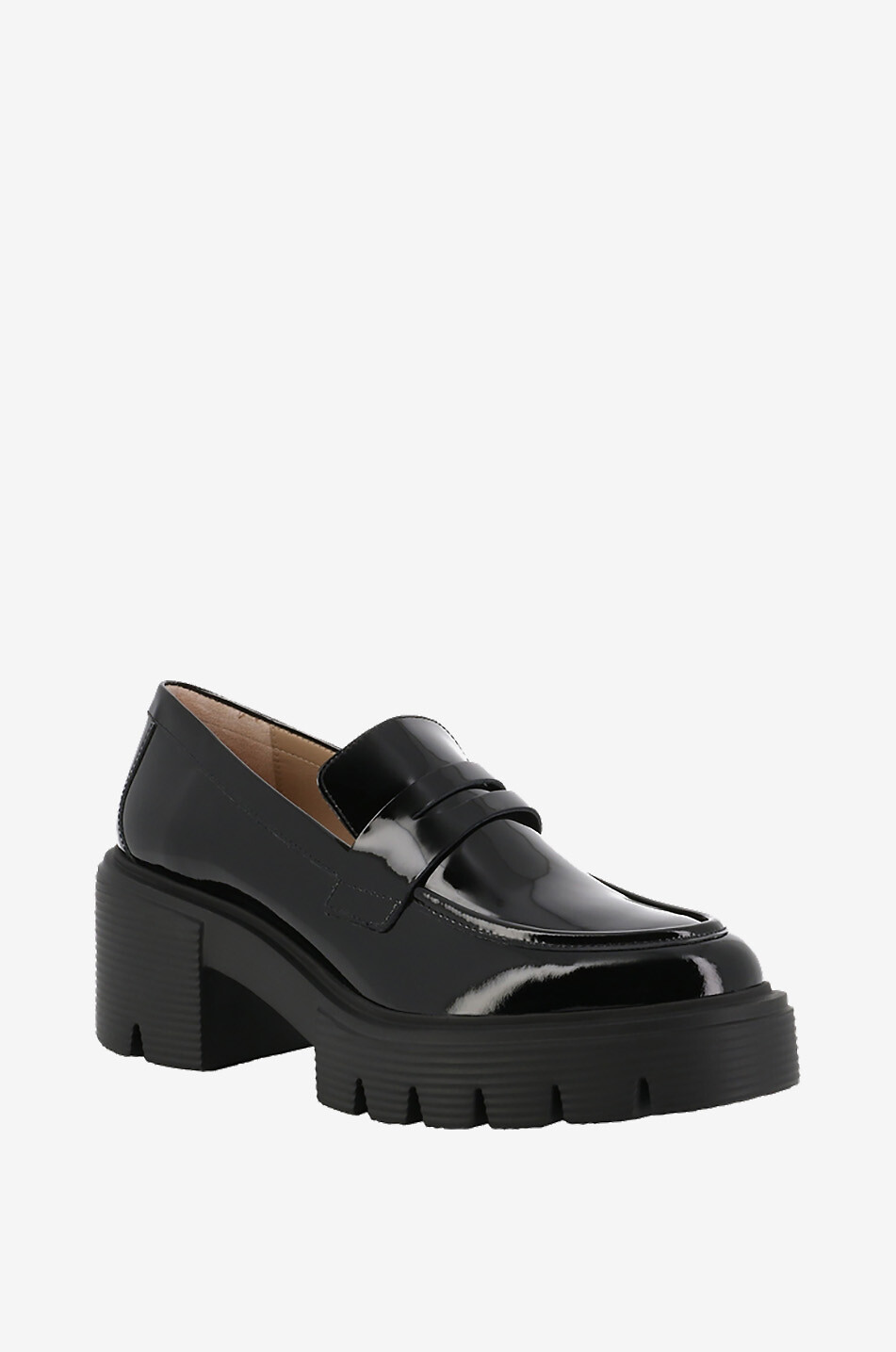 STUART WEITZMAN Plateau-Mokassins aus Lackleder Soho Damen SCHWARZ 1