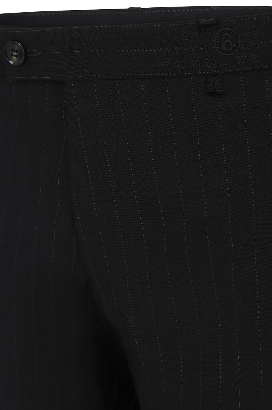 Straight-leg low-rise pinstripe trousers