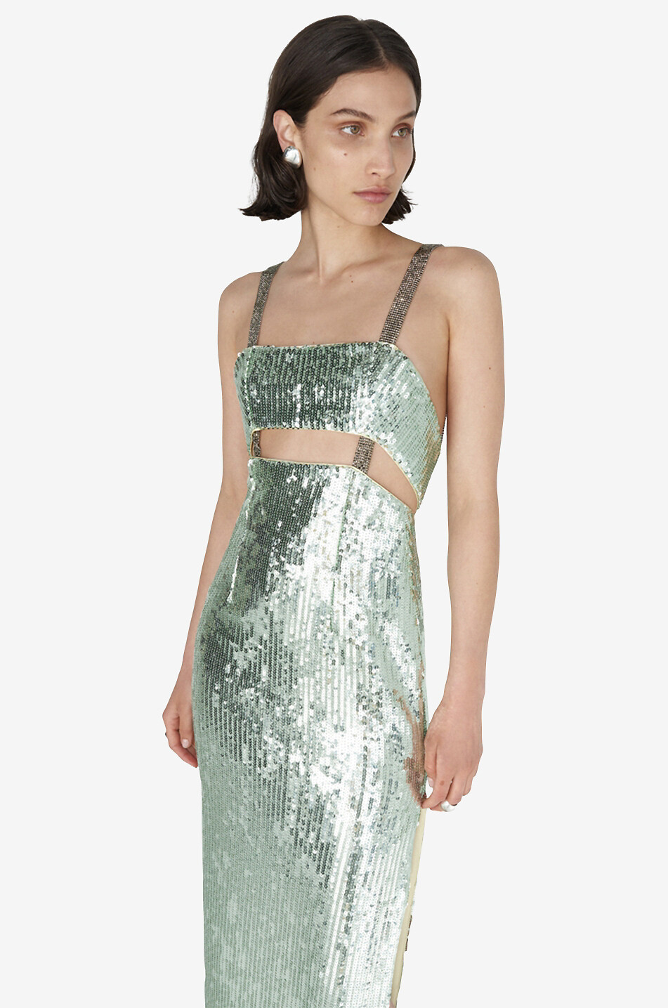 GALVAN LONDON Robe longue à sequins Rebecca Femme VERT CLAIR 6