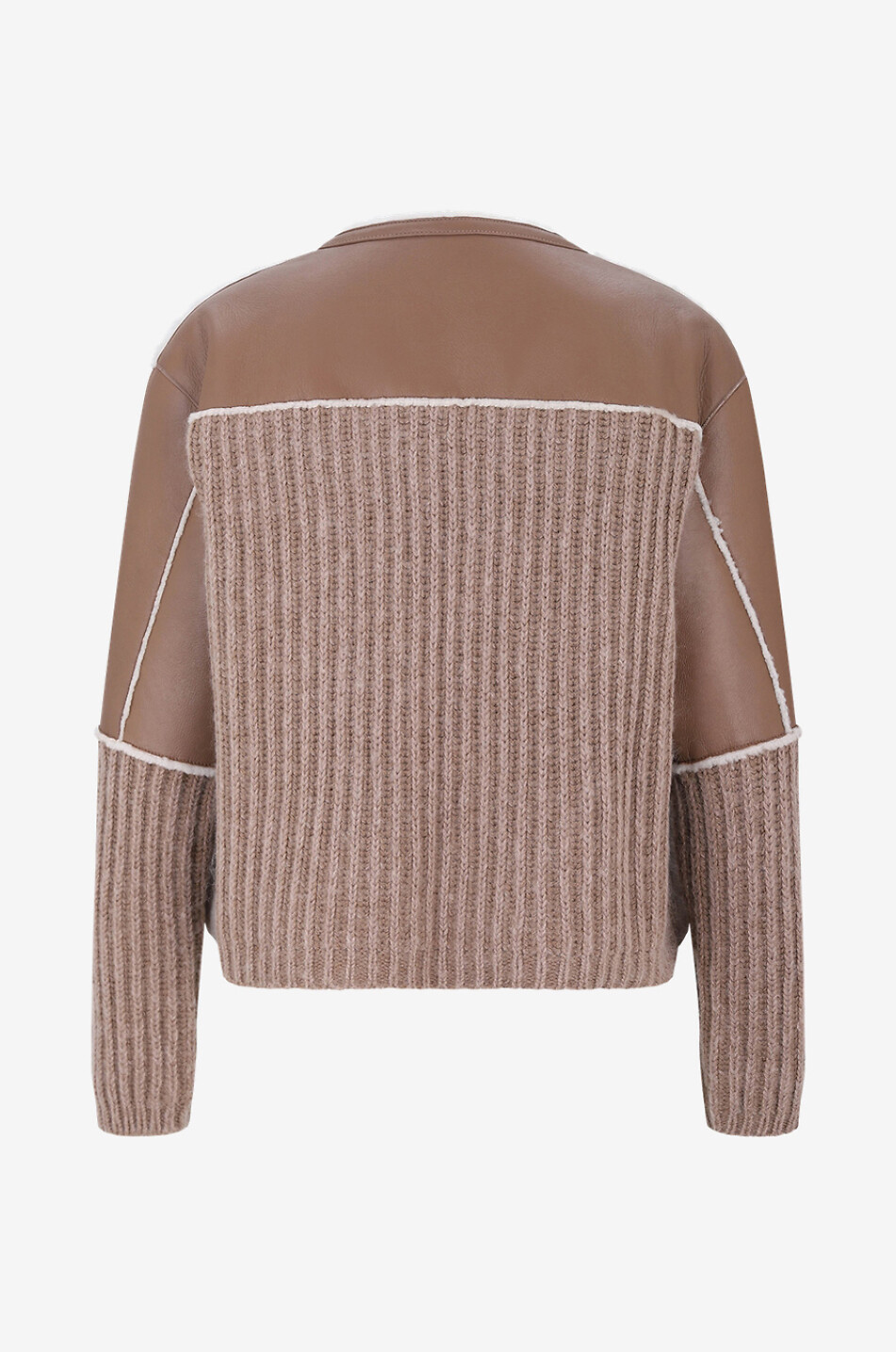 Warm bi-material boxy jacket