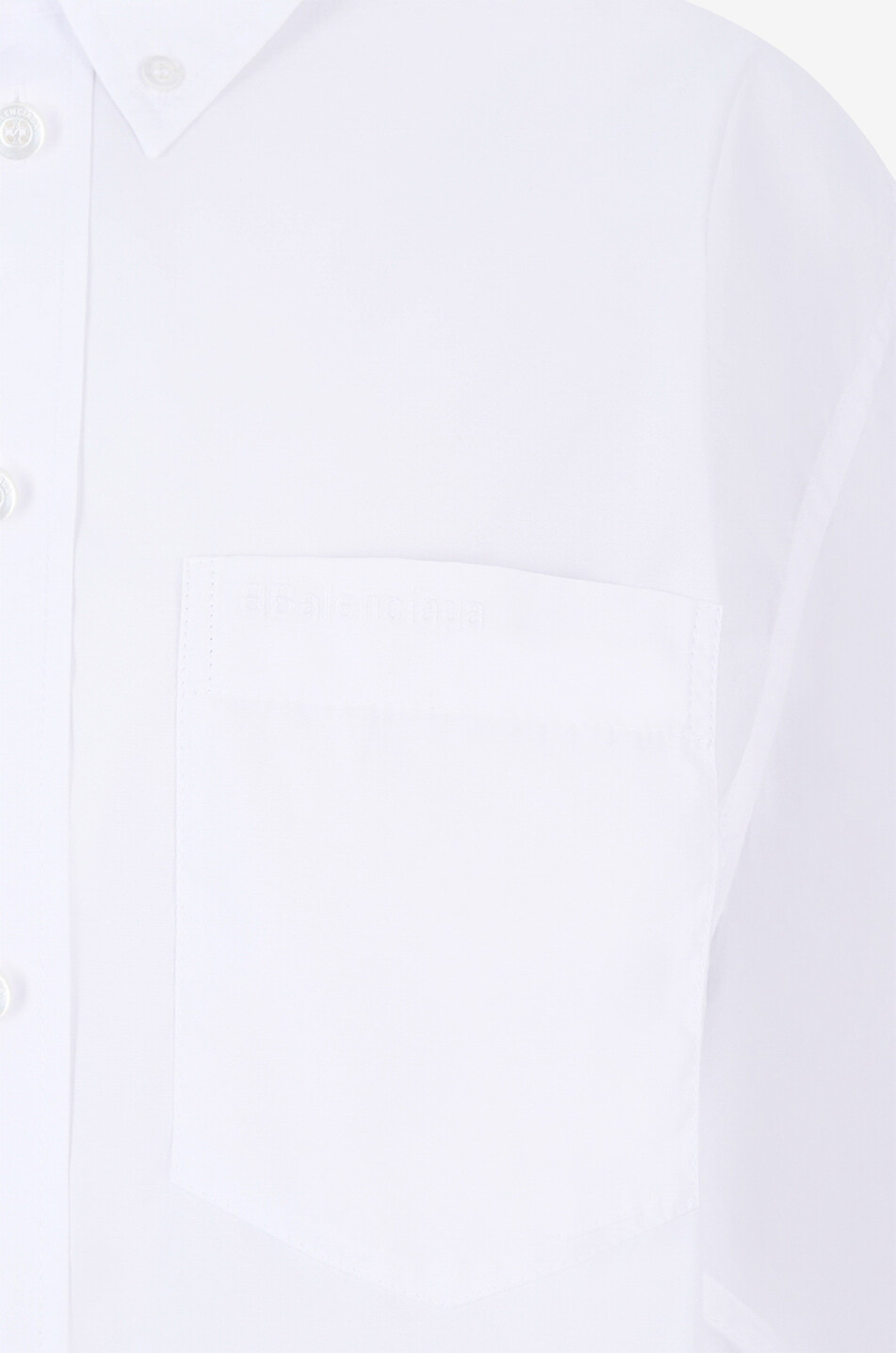 BALENCIAGA Twisted Swing BB Corp oversize poplin shirt Women WHITE 3