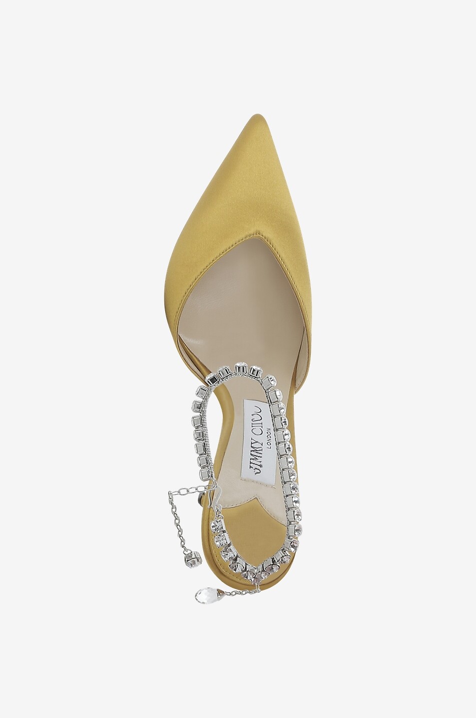 Saeda 100 satin pumps with crystal strap