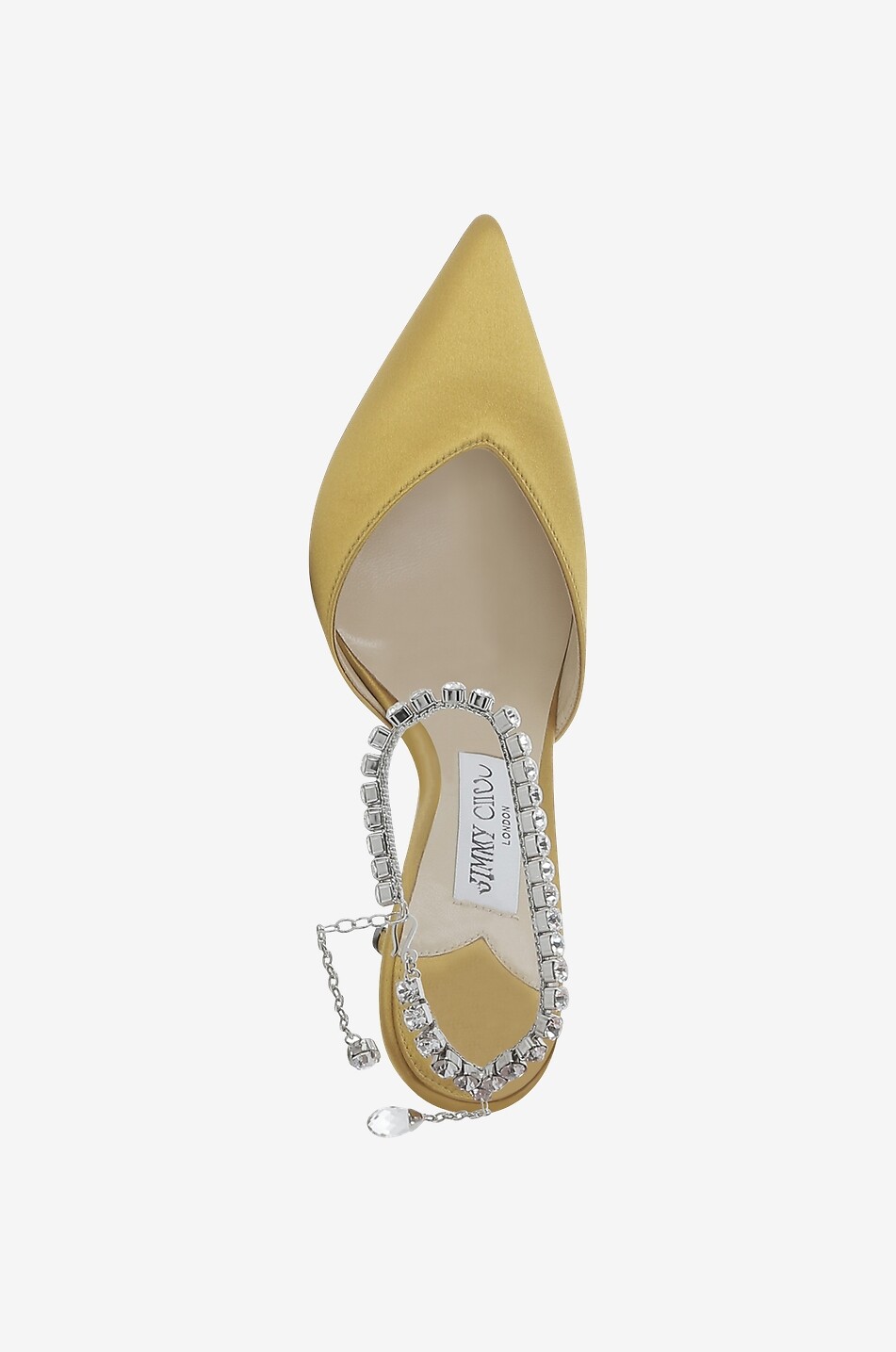 Escarpins en satin bride cristaux Saeda 100