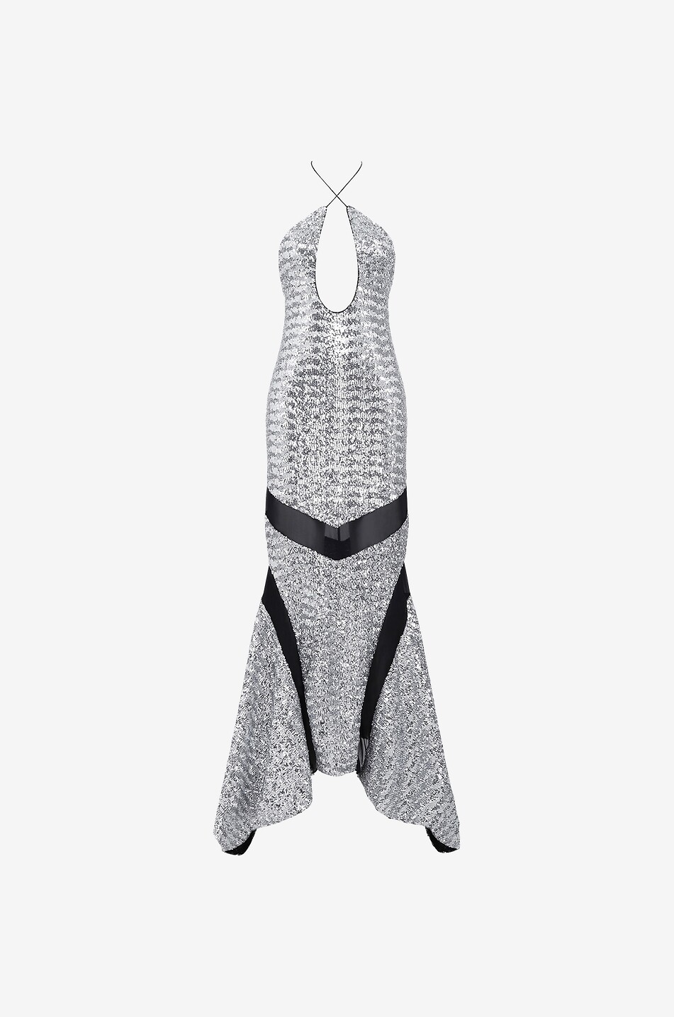 Asymmetrisches Paillettenkleid Saskia