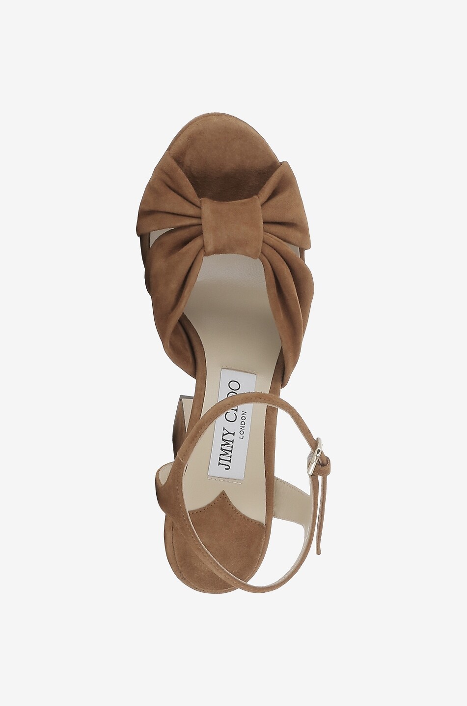 JIMMY CHOO Sandales à plateau en daim Heloise 120 Femme MARRON 5