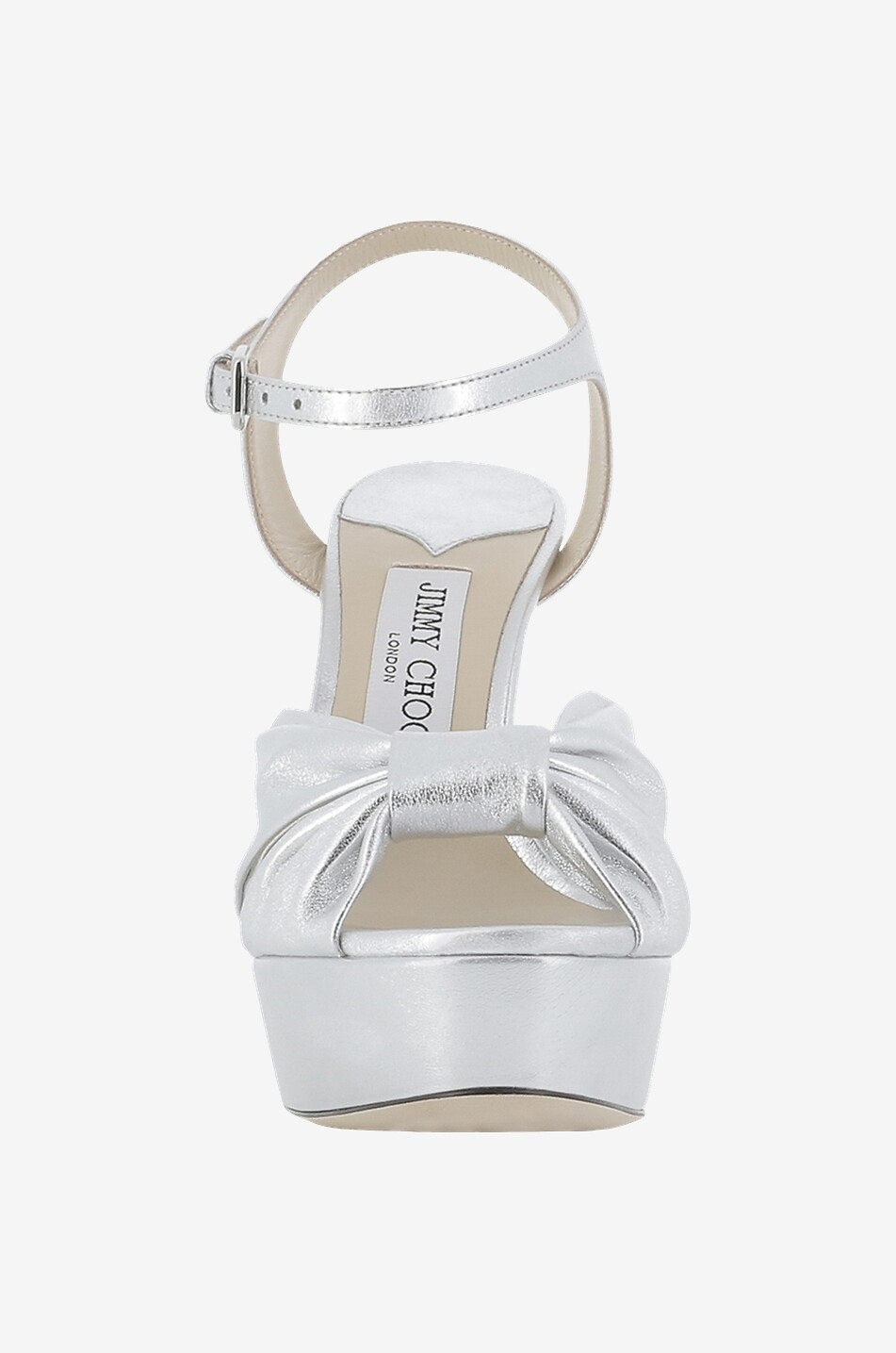JIMMY CHOO Heloise 120 metallic platform sandals Women SILVER 2