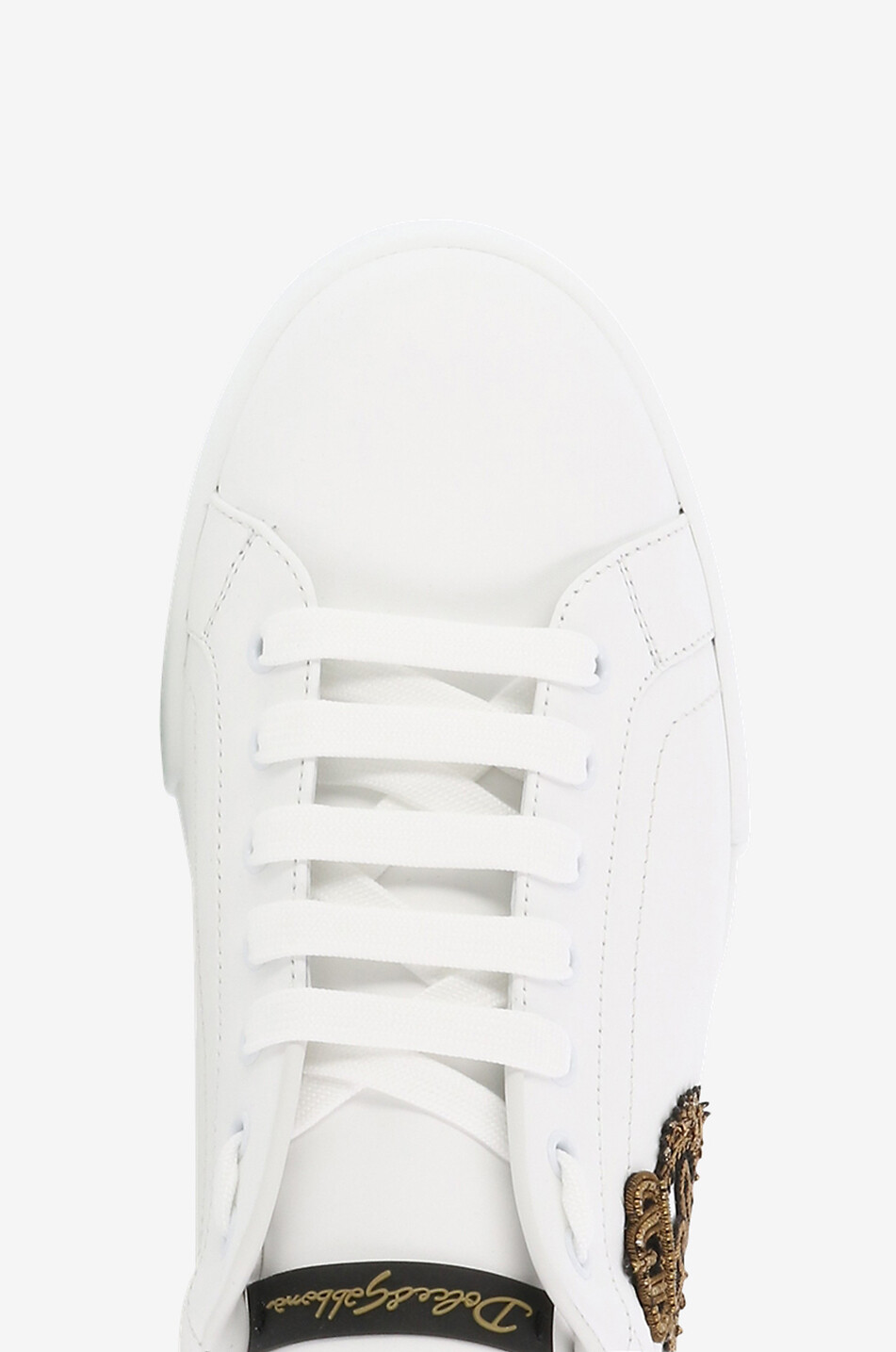 DOLCE & GABBANA Niedrige Sneakers mit Kronenstickerei Portofino Herren WEISS 5