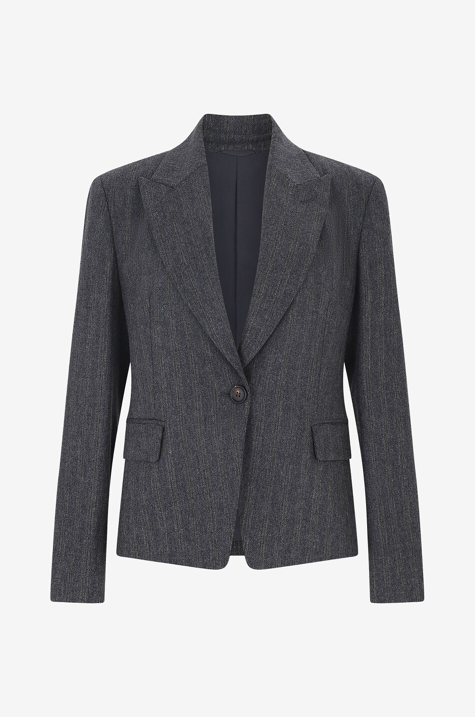 Blazer en flanelle rayée à boutonnage simple