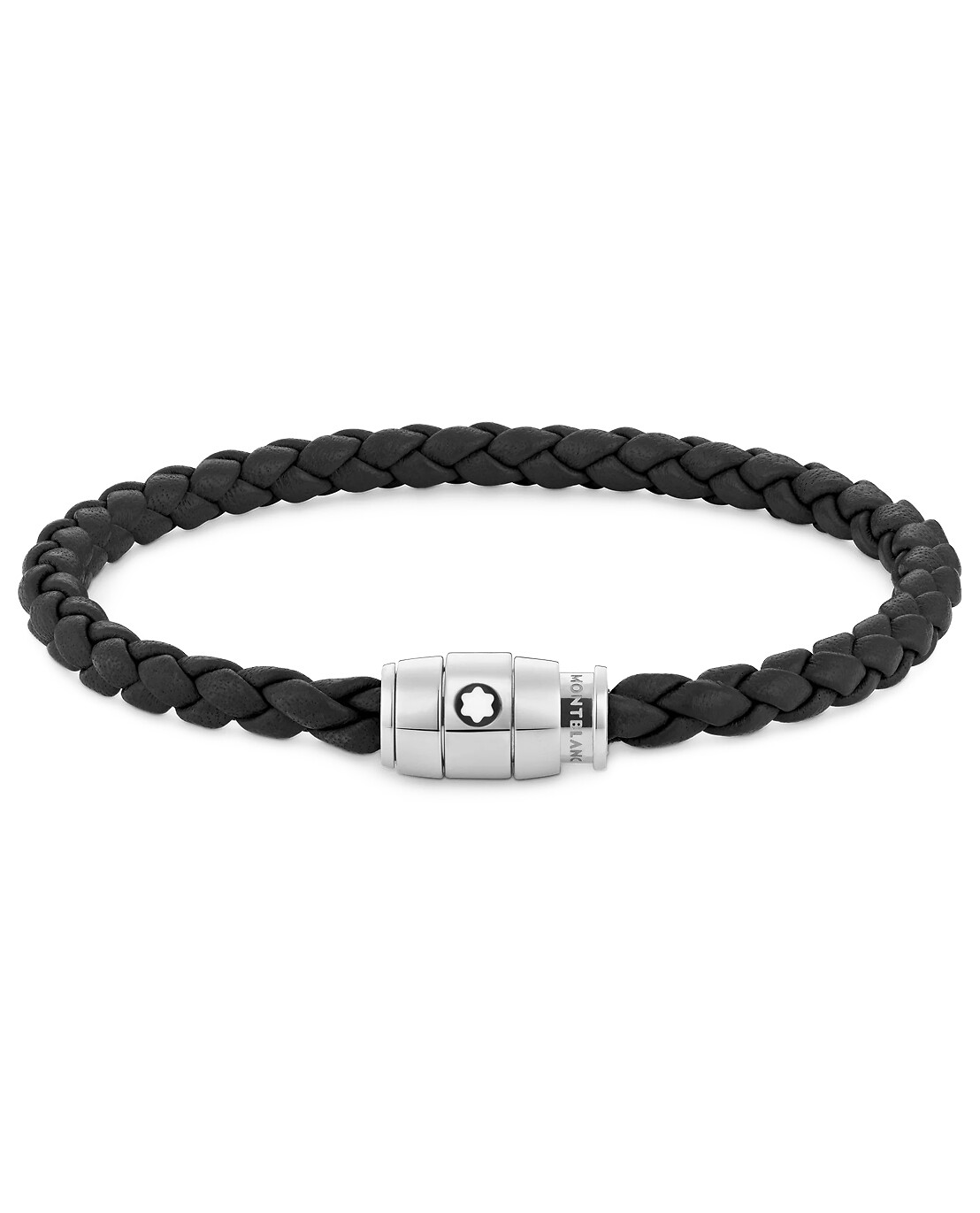 MONTBLANC Armband mit 3 Ringen aus Soft Leder Herren SCHWARZ 1